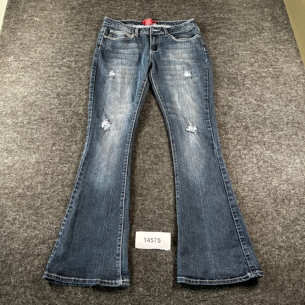 Red Rivet Bootcut Jeans Womens 13 Blue Denim Cotton Stretch 5 Pockets Outdoor